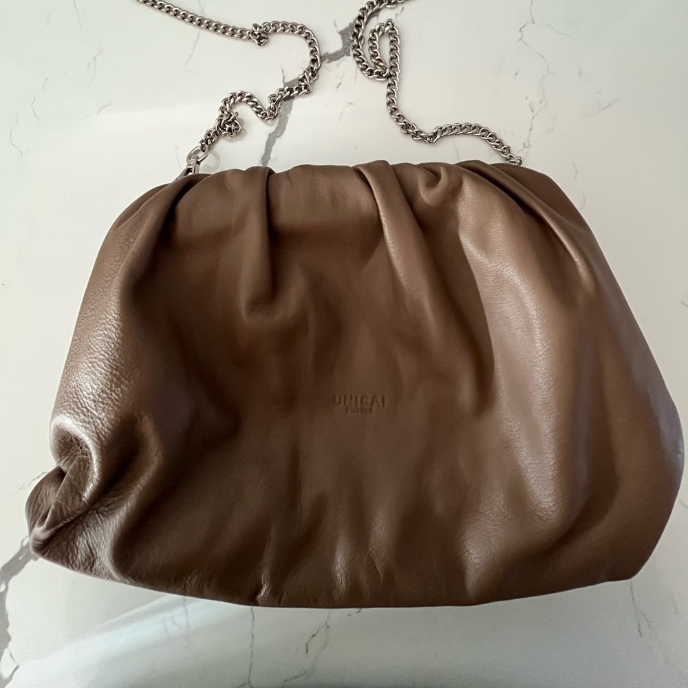 UNICA! Firenze | Vera Pelle Taupe Leather Pouch/Crossbody Bag